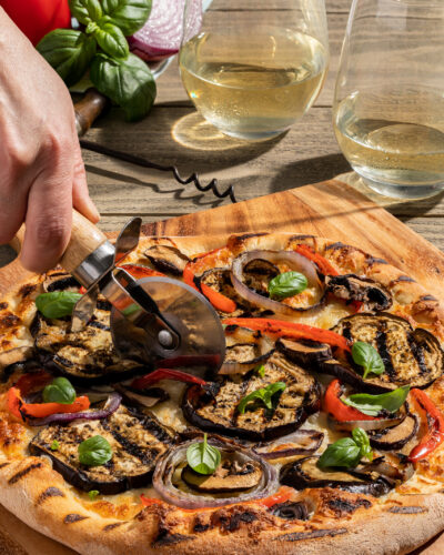 Grilled Vegetable and Fontina Pizza